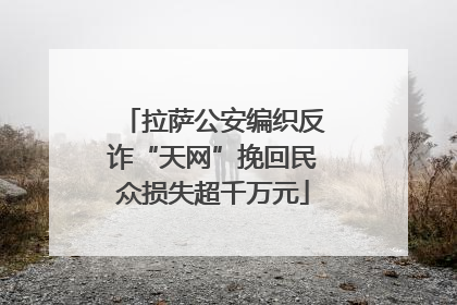 拉萨公安编织反诈“天网”挽回民众损失超千万元