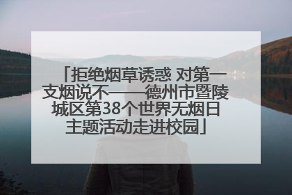 拒绝烟草诱惑 对第一支烟说不——德州市暨陵城区第38个世界无烟日主题活动走进校园