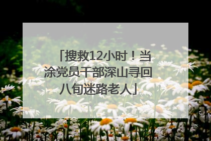 搜救12小时！当涂党员干部深山寻回八旬迷路老人