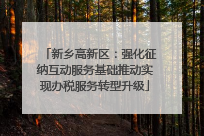 新乡高新区：强化征纳互动服务基础推动实现办税服务转型升级