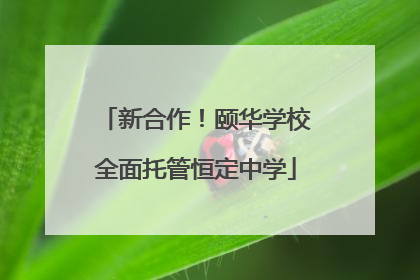 新合作！颐华学校全面托管恒定中学