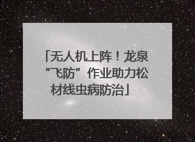 无人机上阵！龙泉“飞防”作业助力松材线虫病防治