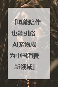 既能陪伴也能引路 AI宠物成为中国消费新领域