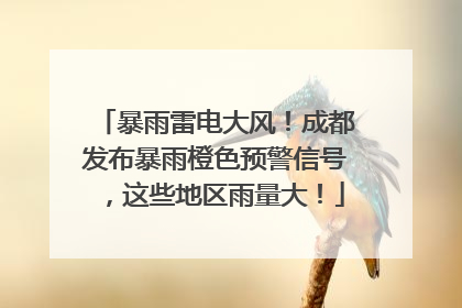 暴雨雷电大风！成都发布暴雨橙色预警信号，这些地区雨量大！