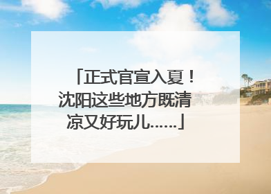 正式官宣入夏！沈阳这些地方既清凉又好玩儿……