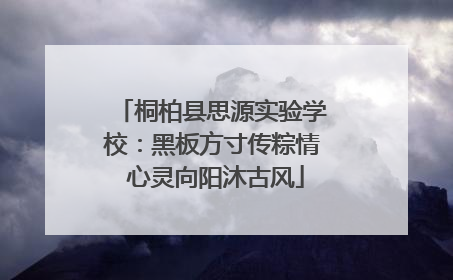 桐柏县思源实验学校：黑板方寸传粽情 心灵向阳沐古风