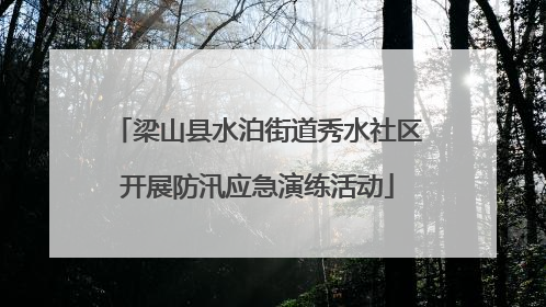 梁山县水泊街道秀水社区开展防汛应急演练活动