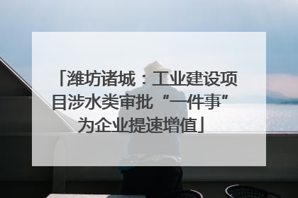 潍坊诸城：工业建设项目涉水类审批“一件事” 为企业提速增值
