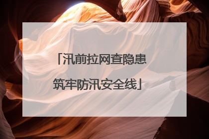 汛前拉网查隐患 筑牢防汛安全线