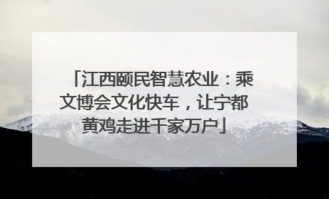 江西颐民智慧农业：乘文博会文化快车，让宁都黄鸡走进千家万户