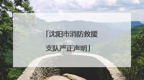 沈阳市消防救援支队严正声明