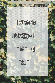 沙漠腹地民勤可“盐”可“甜”