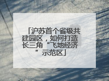 沪苏首个省级共建园区，如何打造长三角“飞地经济”示范区
