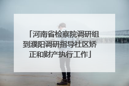 河南省检察院调研组到濮阳调研指导社区矫正和财产执行工作