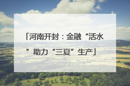 河南开封：金融“活水”助力“三夏”生产