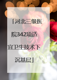 河北三级医院342项适宜卫生技术下沉基层