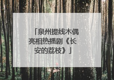 泉州提线木偶亮相热播剧《长安的荔枝》
