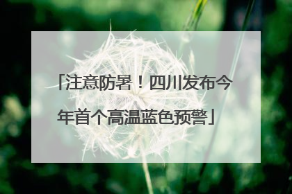 注意防暑！四川发布今年首个高温蓝色预警