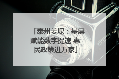 泰州姜堰：基层赋能数字提速 惠民政策进万家