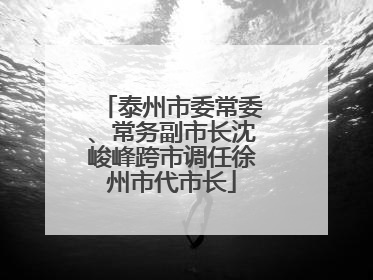 泰州市委常委、常务副市长沈峻峰跨市调任徐州市代市长