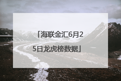海联金汇6月25日龙虎榜数据