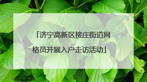 济宁高新区接庄街道网格员开展入户走访活动