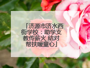 济源市济水西街学校：助学支教传薪火 结对帮扶暖童心