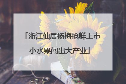 浙江仙居杨梅抢鲜上市 小水果闯出大产业