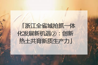 浙江全省域抢抓一体化发展新机遇②：创新热土共育新质生产力