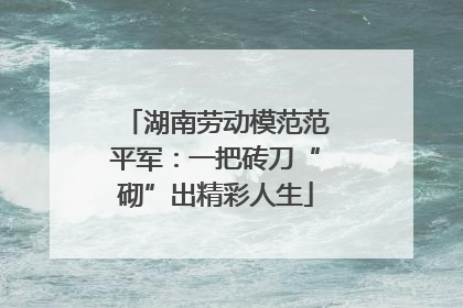湖南劳动模范范平军：一把砖刀“砌”出精彩人生