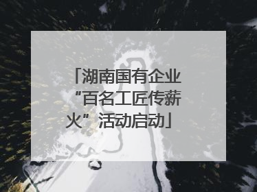 湖南国有企业“百名工匠传薪火”活动启动