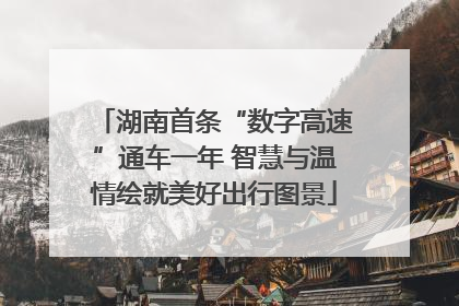 湖南首条“数字高速”通车一年 智慧与温情绘就美好出行图景