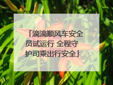 滴滴顺风车安全员试运行 全程守护司乘出行安全