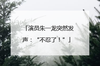 演员朱一龙突然发声：“不忍了！”