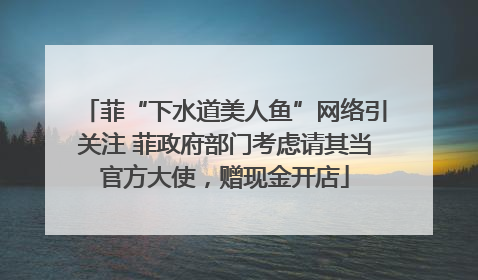 菲“下水道美人鱼”网络引关注 菲政府部门考虑请其当官方大使，赠现金开店