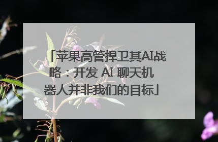 苹果高管捍卫其AI战略：开发 AI 聊天机器人并非我们的目标