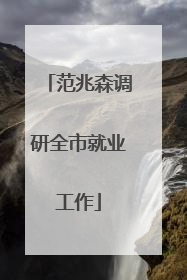 范兆森调研全市就业工作