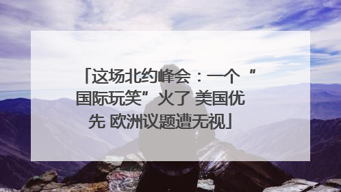 这场北约峰会：一个“国际玩笑”火了 美国优先 欧洲议题遭无视