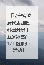 辽宁省政府代表团赴韩国开展十五冬冰雪产业主题推介活动