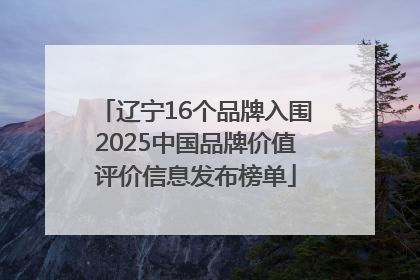 辽宁16个品牌入围2025中国品牌价值评价信息发布榜单