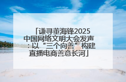 谦寻董海锋2025中国网络文明大会发声：以“三个向善”构建直播电商善意长河