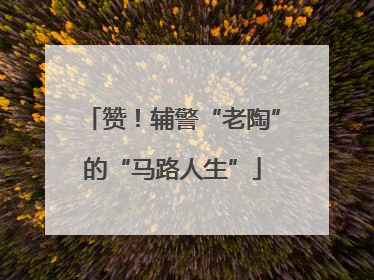 赞！辅警“老陶”的“马路人生”