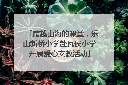跨越山海的课堂，乐山新桥小学赴瓦侯小学开展爱心支教活动