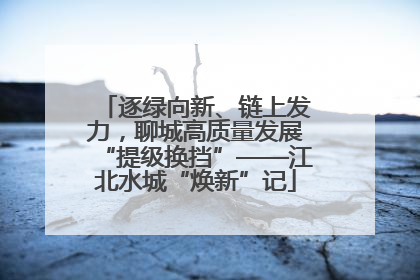 逐绿向新、链上发力，聊城高质量发展“提级换挡”——江北水城“焕新”记