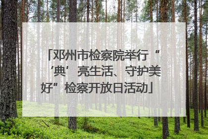 邓州市检察院举行“‘典’亮生活、守护美好”检察开放日活动