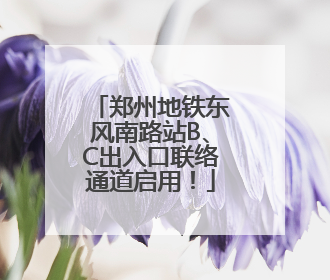 郑州地铁东风南路站B、C出入口联络通道启用！