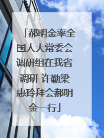 郝明金率全国人大常委会调研组在我省调研 许勤梁惠玲拜会郝明金一行