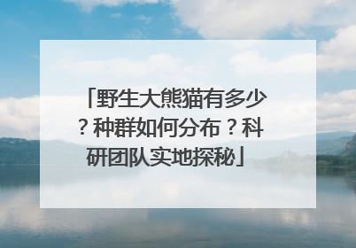 野生大熊猫有多少？种群如何分布？科研团队实地探秘