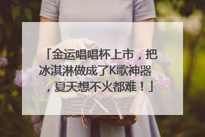 金运唱唱杯上市，把冰淇淋做成了K歌神器，夏天想不火都难！