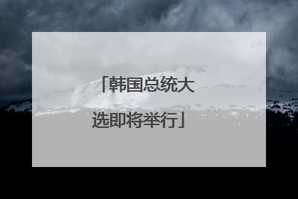 韩国总统大选即将举行